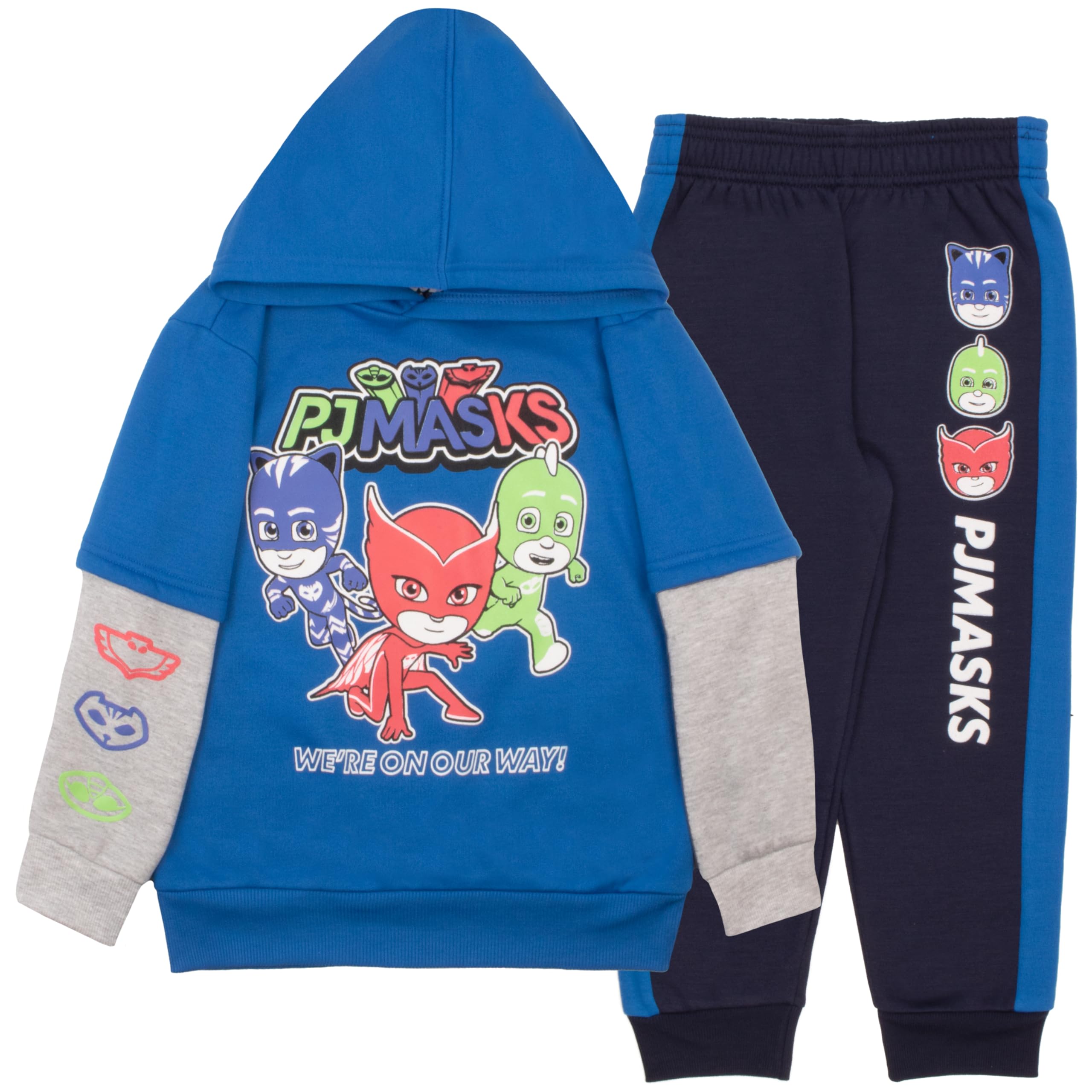 PJ Masks Catboy Boys' Short Sleeve Hoodie With Attached Mask - Official Kids' Costume Hoodie