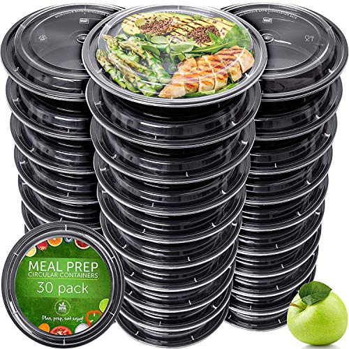 UEG CLUB Meal Prep Containers With Lids – Microwave & Freezer Safe (Black, Rectangular)
