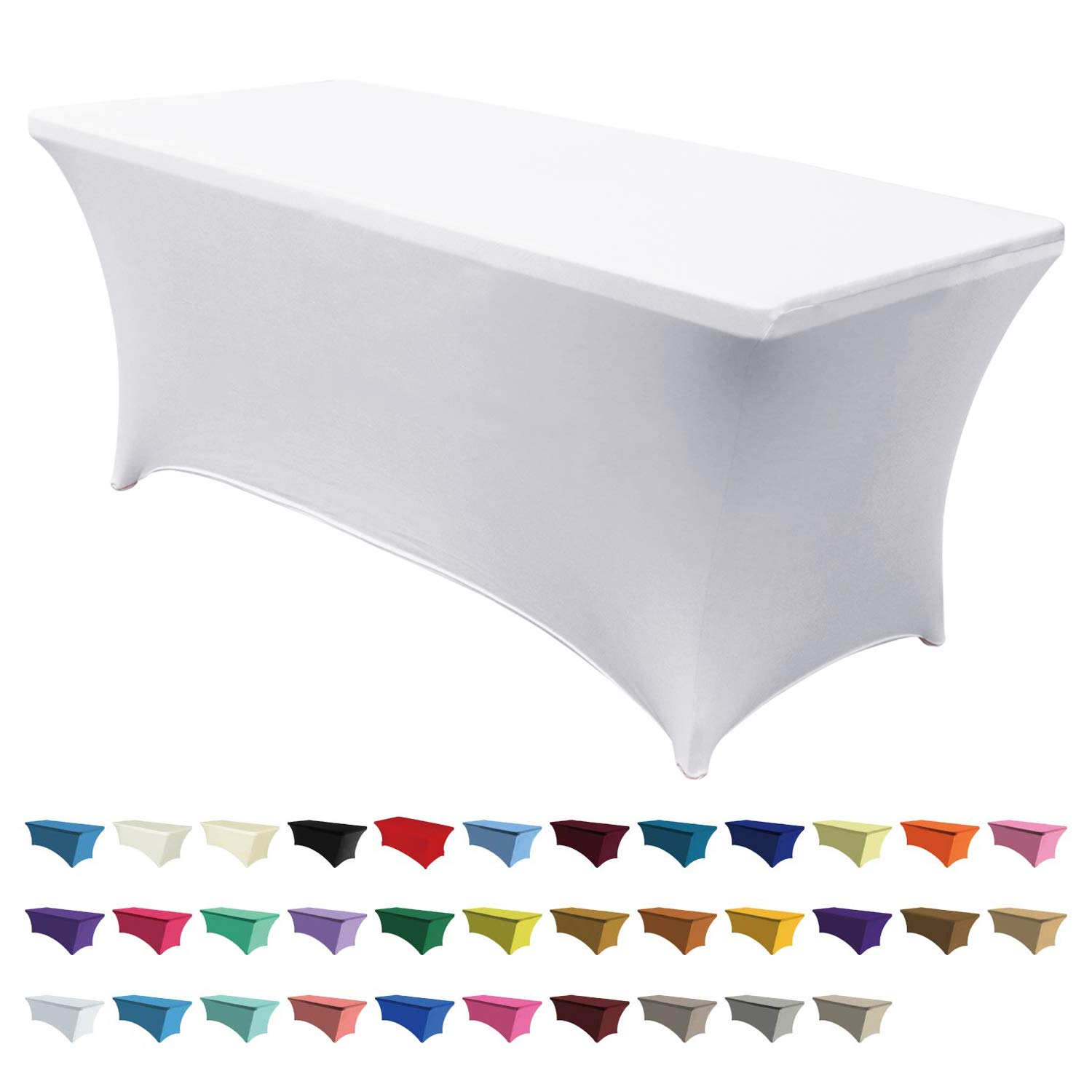 Teruntrue 2 Pack Red Table Cover For 6 Foot Tables - Open Back Fitted Tablecloth, Washable Fabric - View #8