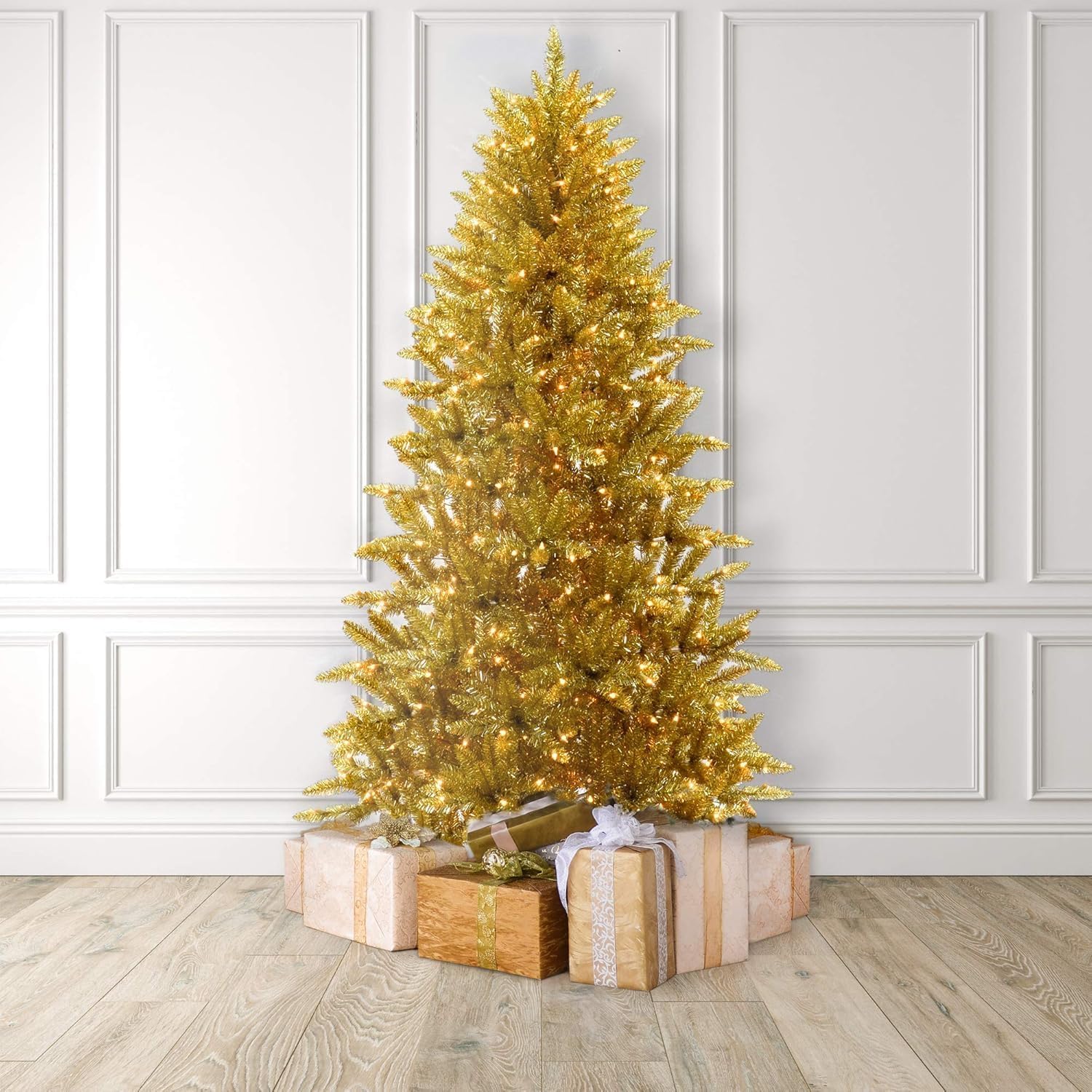 Martha Stewart - Brandclub - Martha Stewart Flocked Natural Pre-Lit  Artificial Christmas Tree, image size:1500x1500