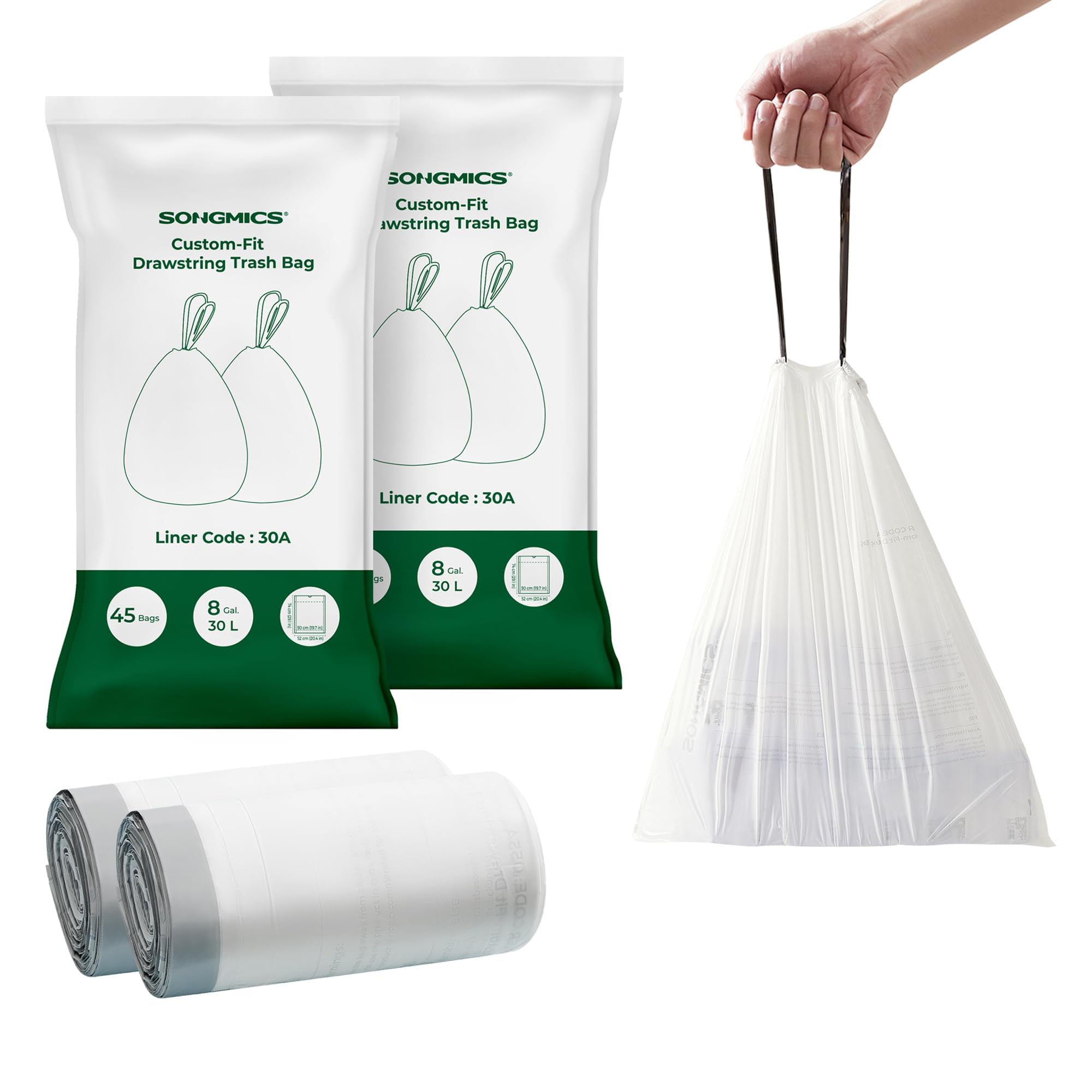 SONGMICS - Brandclub - SONGMICS Trash Bags for 8-Gallon (30L