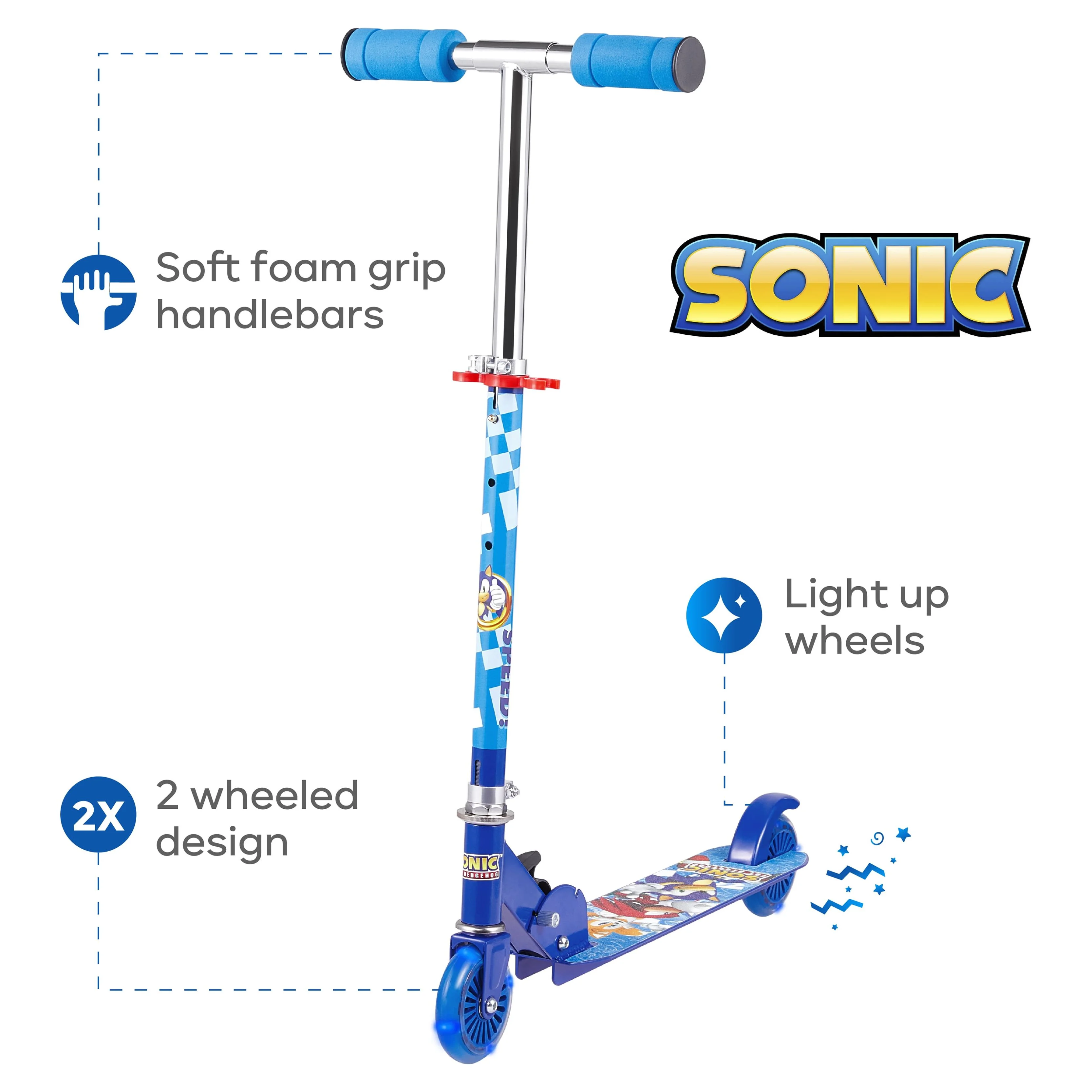 Sonic - Brandclub - Sonic the Hedgehog 2 Wheeled Kids Scooter
