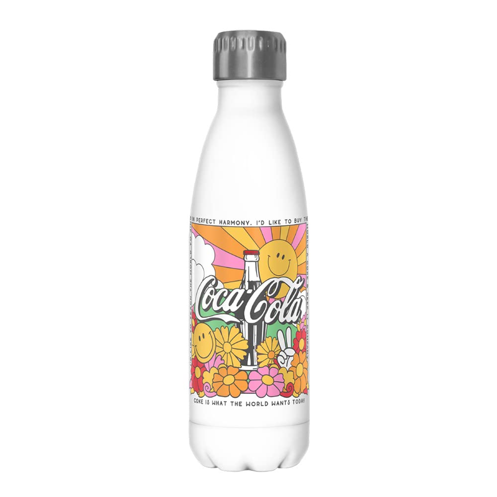 Coca-Cola Flag Logo 17 Oz Stainless Steel Water Bottle - Double Wall Insulated, BPA Free