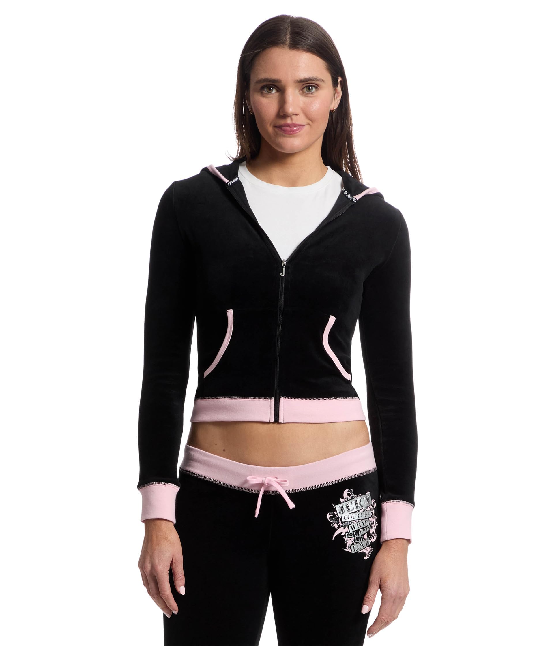 ジューシークチュール Juicy Couture ヘリテージ Cropped Track Jacket レディース パーカー スウェット Strawb Juicy Couture - Brandclub - Juicy Couture Women's Cropped