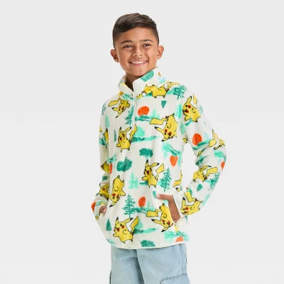 Pokémon Pikachu Sherpa Hoodie For Boys | Warm Fleece-Lined Jacket With Hood & Pockets