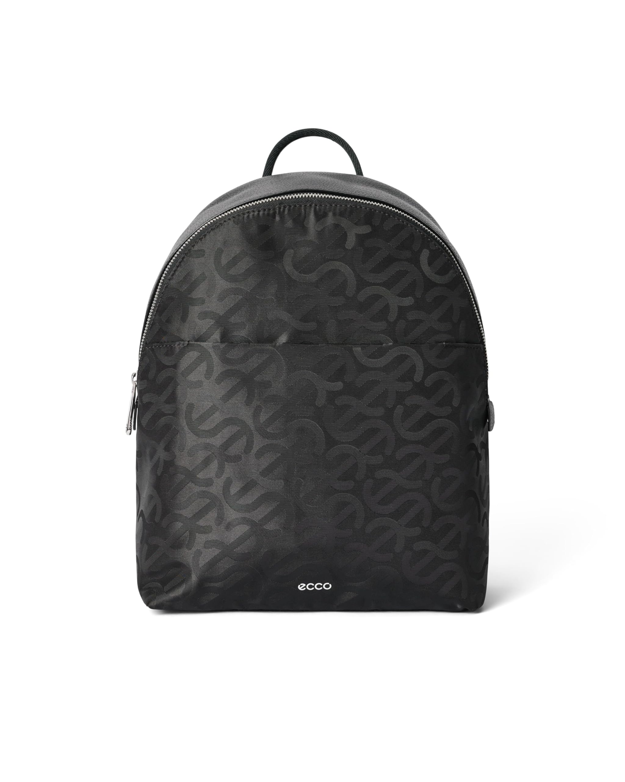 ECCO Unisex Backpack Medium Round Black Jacquard Wave Leather Travel Work Bag ECCO® Round Pack Textile Backpack | Black main image 4
