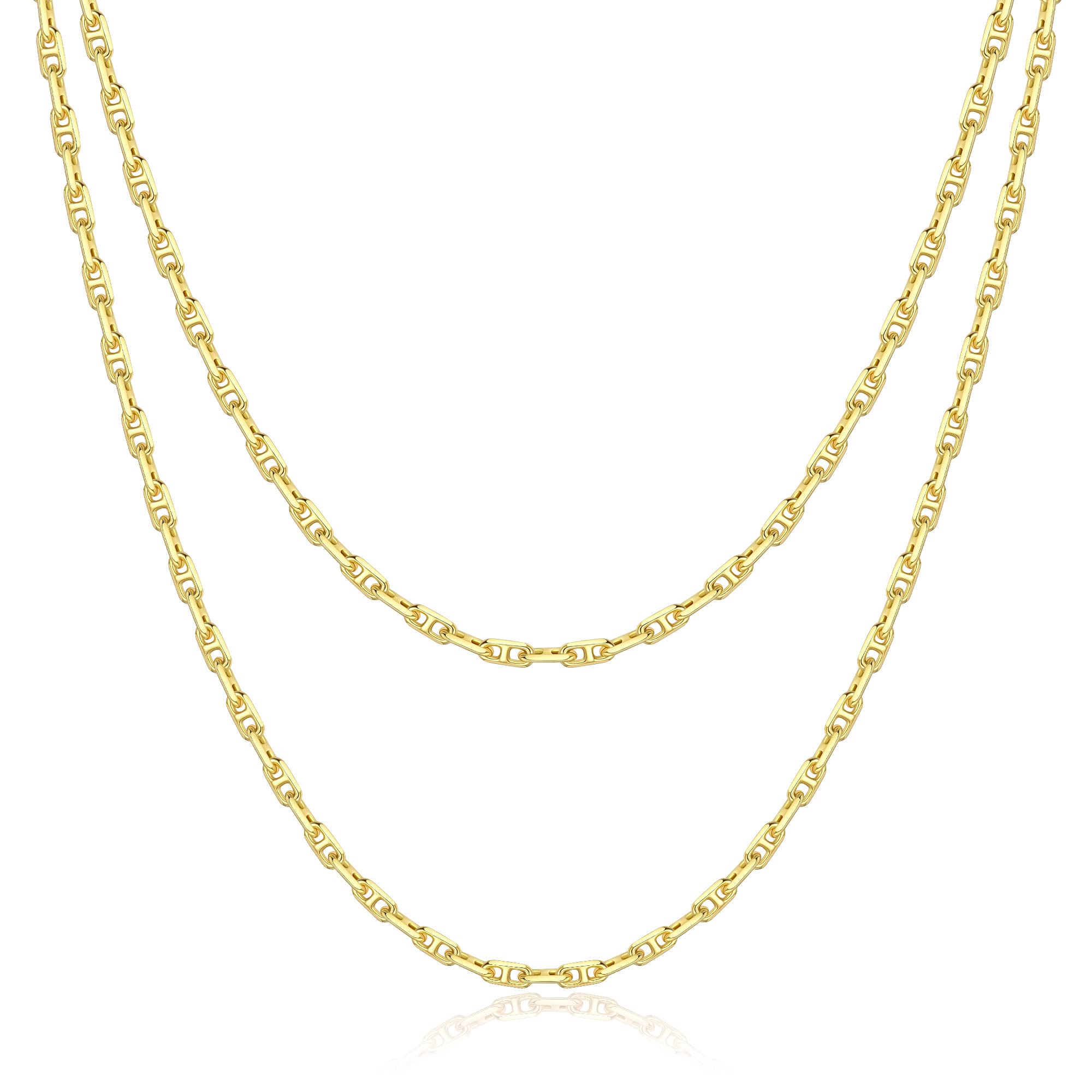 MOWOM Stainless Steel Cuban Link Chain – Silver, Gold, Black Rope Necklace For Men & Women - View #13