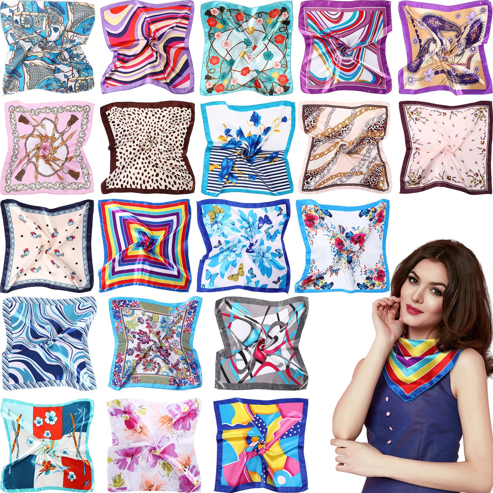 Chiffon Square Handkerchief Ribbon Royal Blue CK18803OM5T