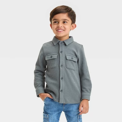Cat & Jack - Brandclub - Toddler Boys' Waffle Button-Up Shirt