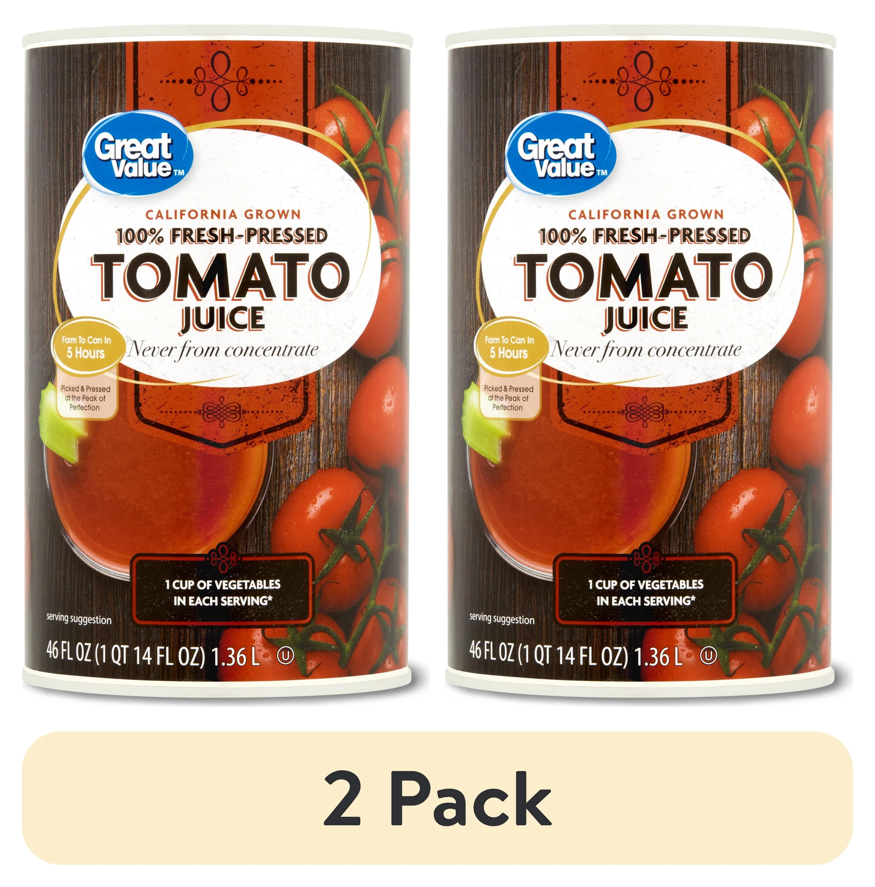 Great Value - Brandclub - Great Value 100% Fresh-Pressed Tomato