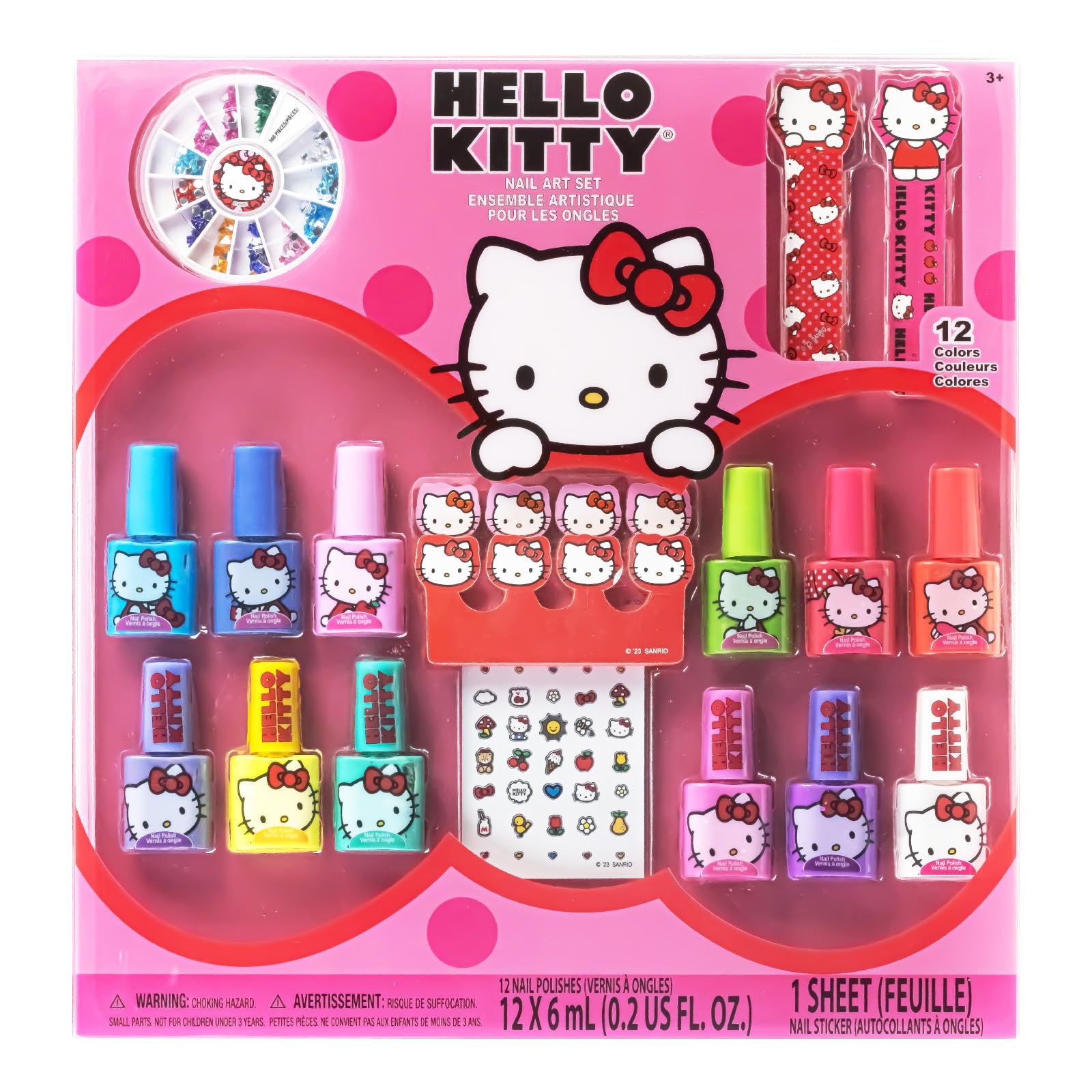 Hello Kitty Makeup Set For Kids - Townley Girl Train Case With Lip Gloss, Nail Polish & More