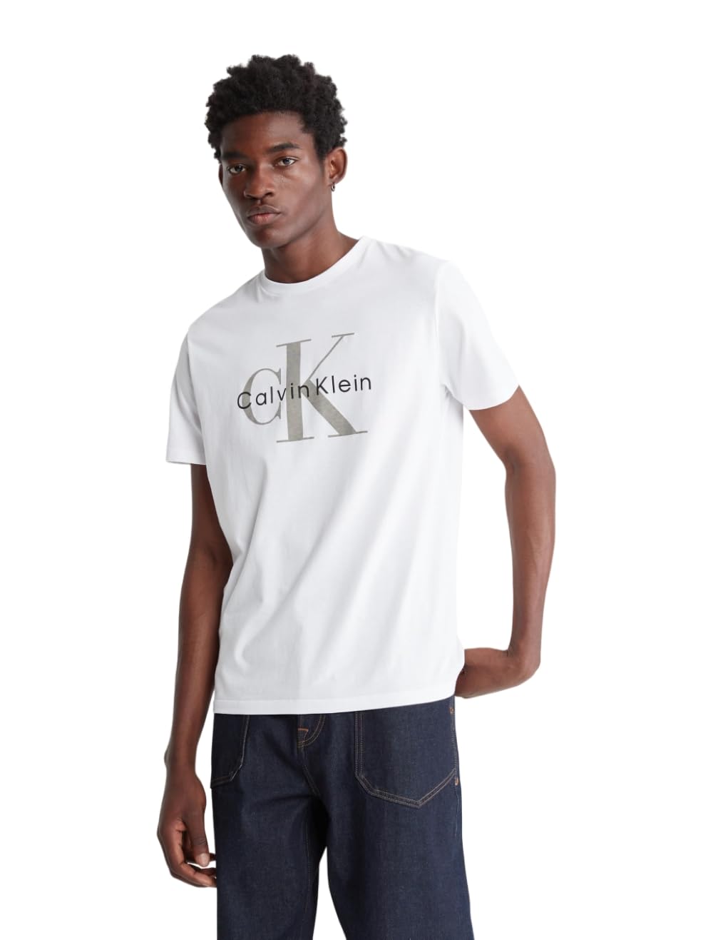 ロウン着用!【 】Regular Fit Monogram Logo T-Shirt Calvin Klein - Brandclub - Calvin Klein Men's Relaxed Fit