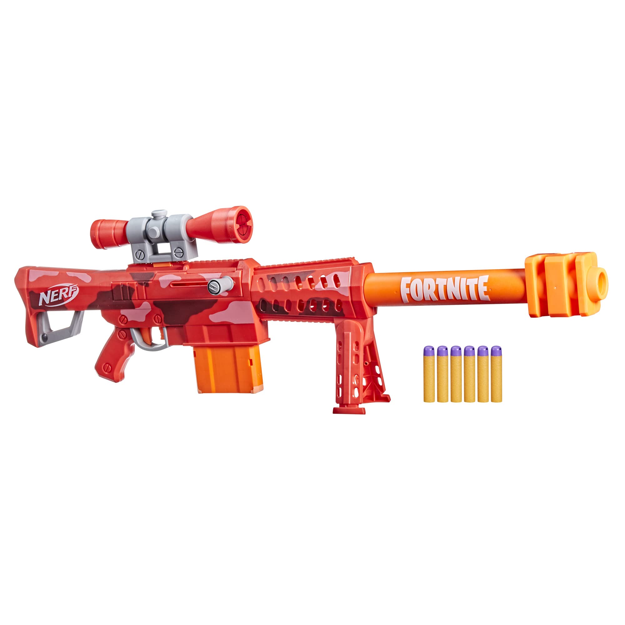 NERF FORTNITE トイガン スコープ付き Nerf Fortnite Storm Scout Blaster, Nerf Scope, 6-Dart Clip