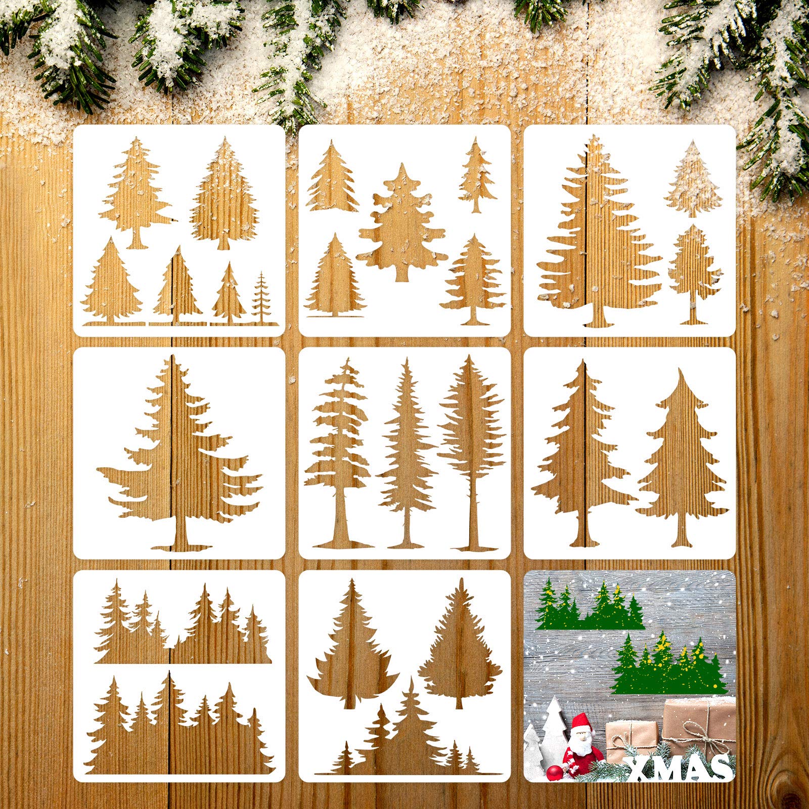 38 Pieces Christmas Stencils - Reusable Snowflake & Holiday Painting Templates