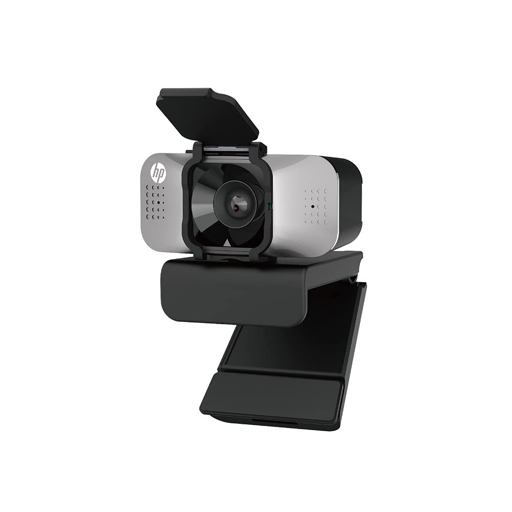 HP 620 Webcam FHD 1080p, Messa A Fuoco Automatica, Zoom Digitale, Rotazione A 360°, Campo Visivo Regolabile, Correzione Automatica Colore E Sfondo, Compatibile Con Zoom, Coperchio Privacy, Nera