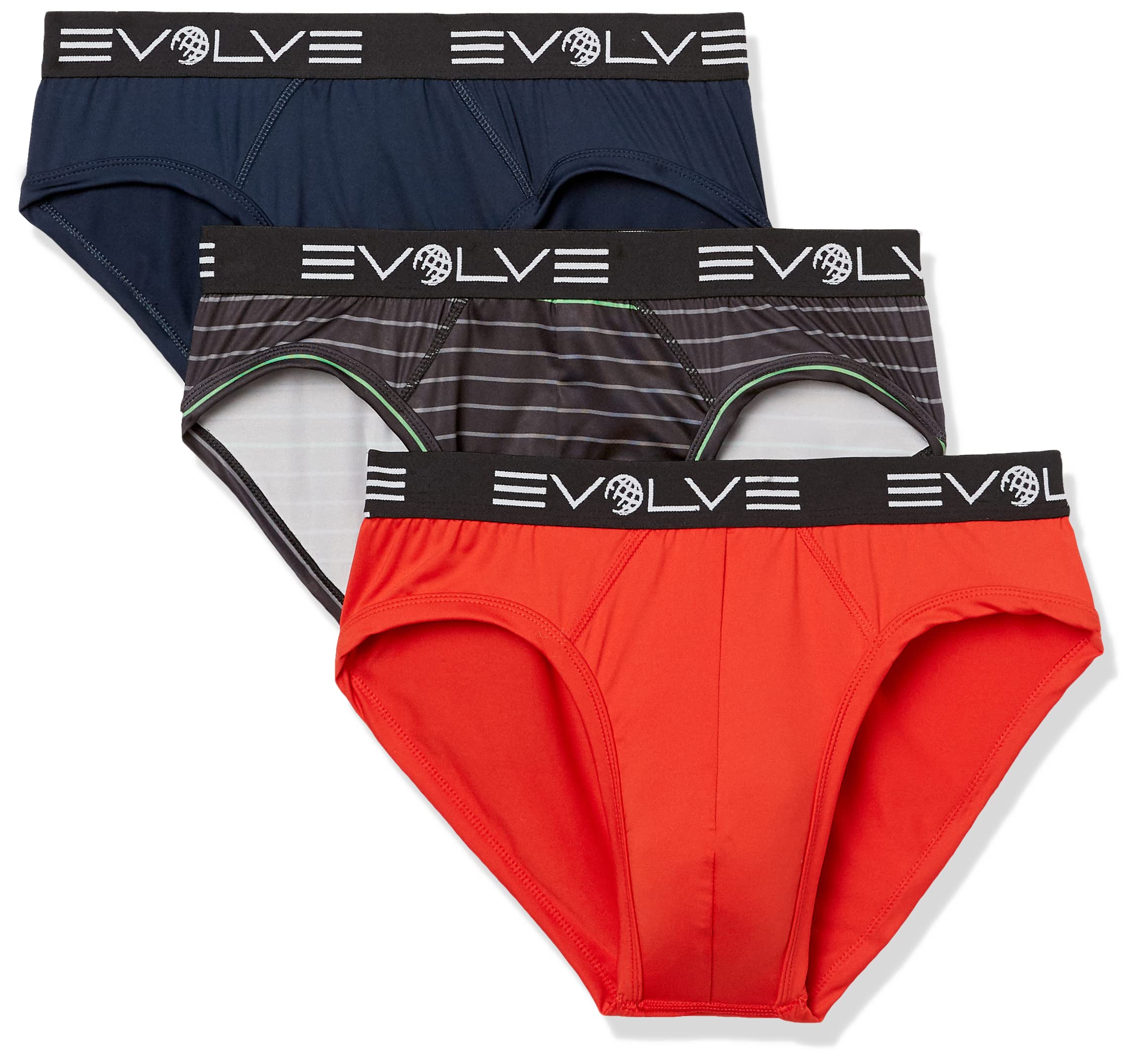 Evolve Micro Mesh Evolve Men's Micro Mesh Trunk Underwear Multipack - Breathable No-Show Briefs (90% Poly/10% Spandex) Papi Underwear For Men