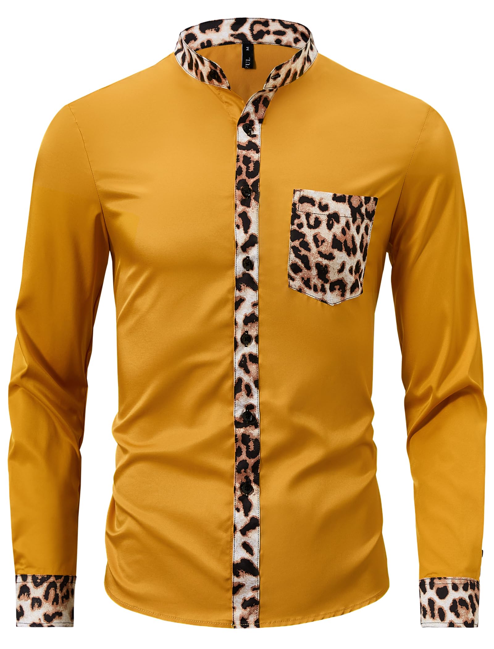 ZAFUL Mens Long Sleeve Dress Shirts Contrast