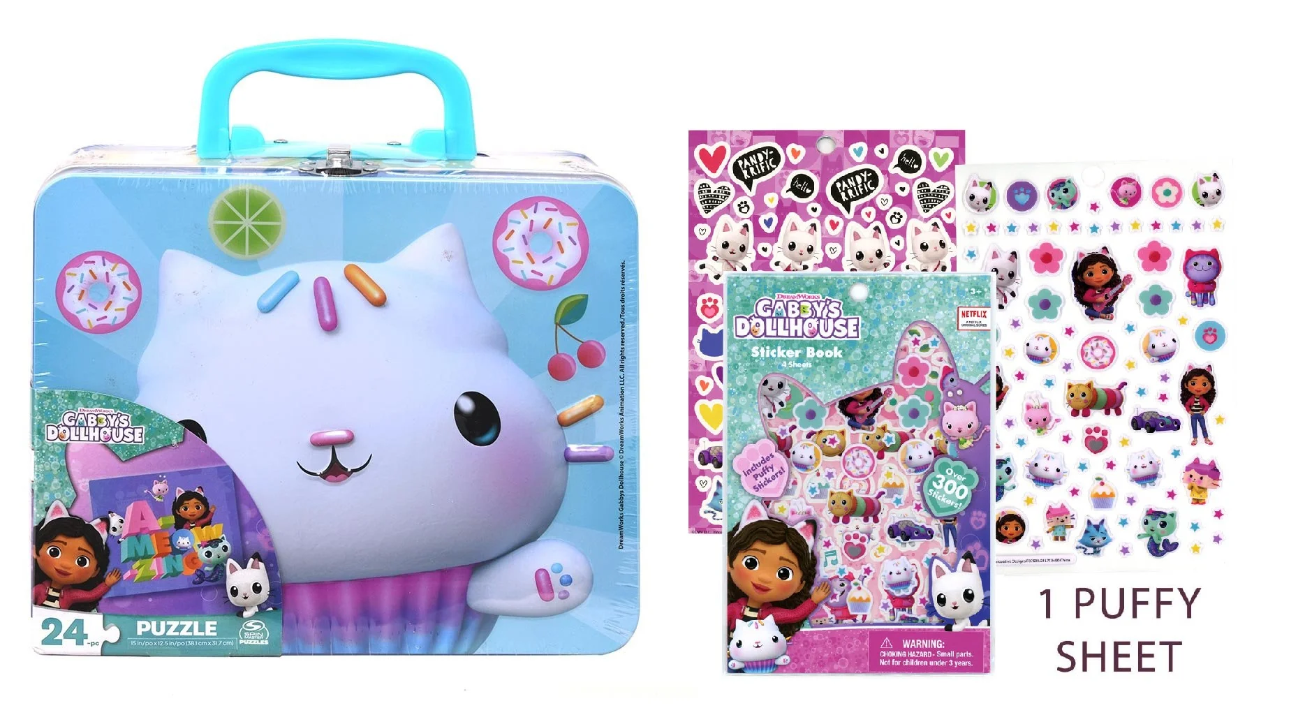 Gabby's Dollhouse Insulated Lunch Bag 3-Piece Set - Purple, BPA