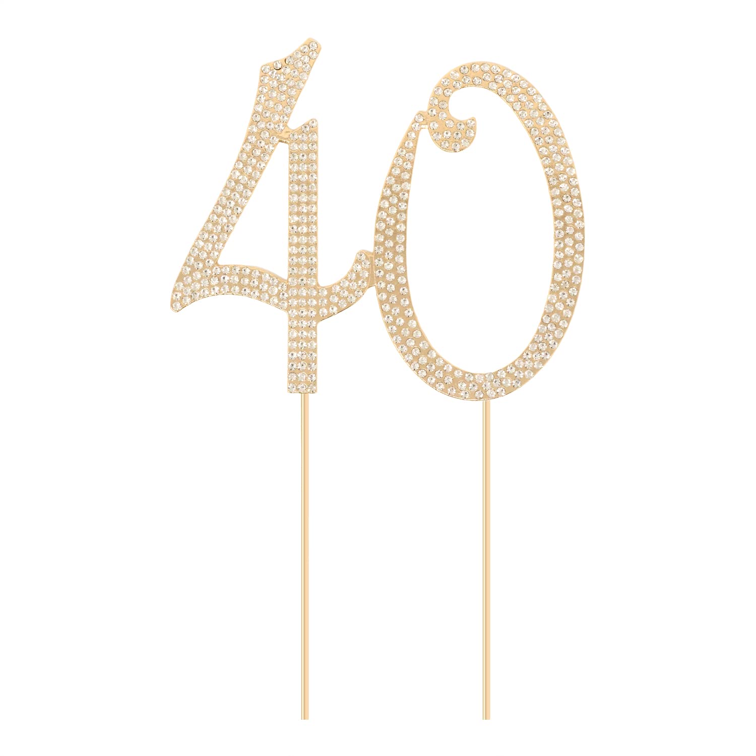 Honbay 50th Birthday Cupcake Toppers - 25-Pack Gold Glitter Cake Decorations With Picks
