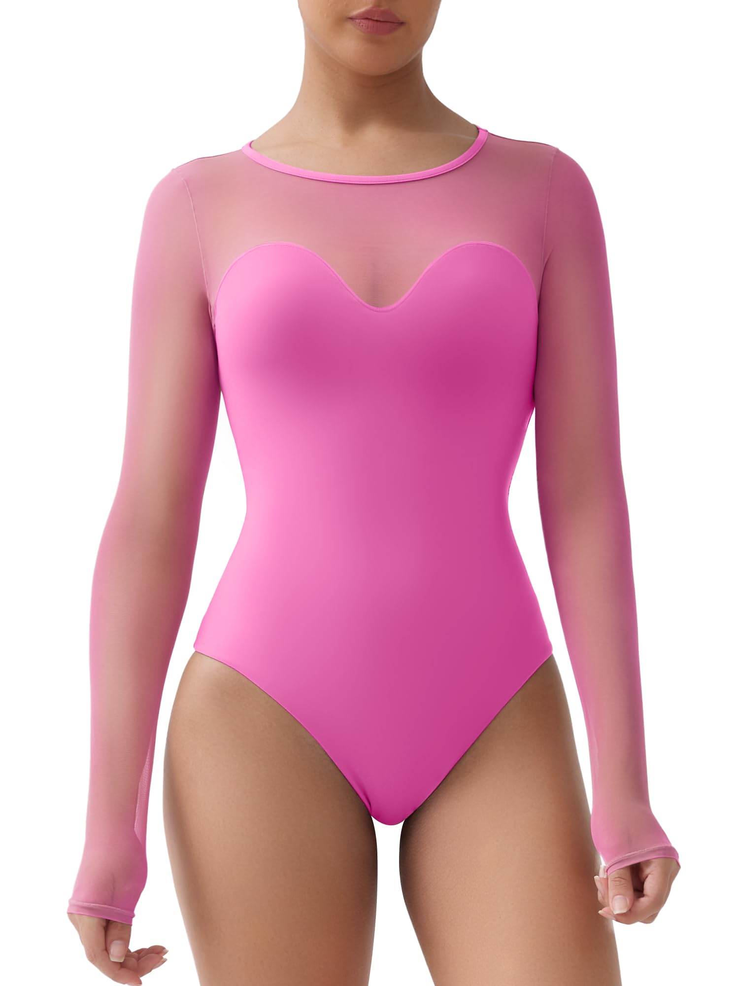SHAPERX - Brandclub - SHAPERX Women's Mesh Bodysuit Long