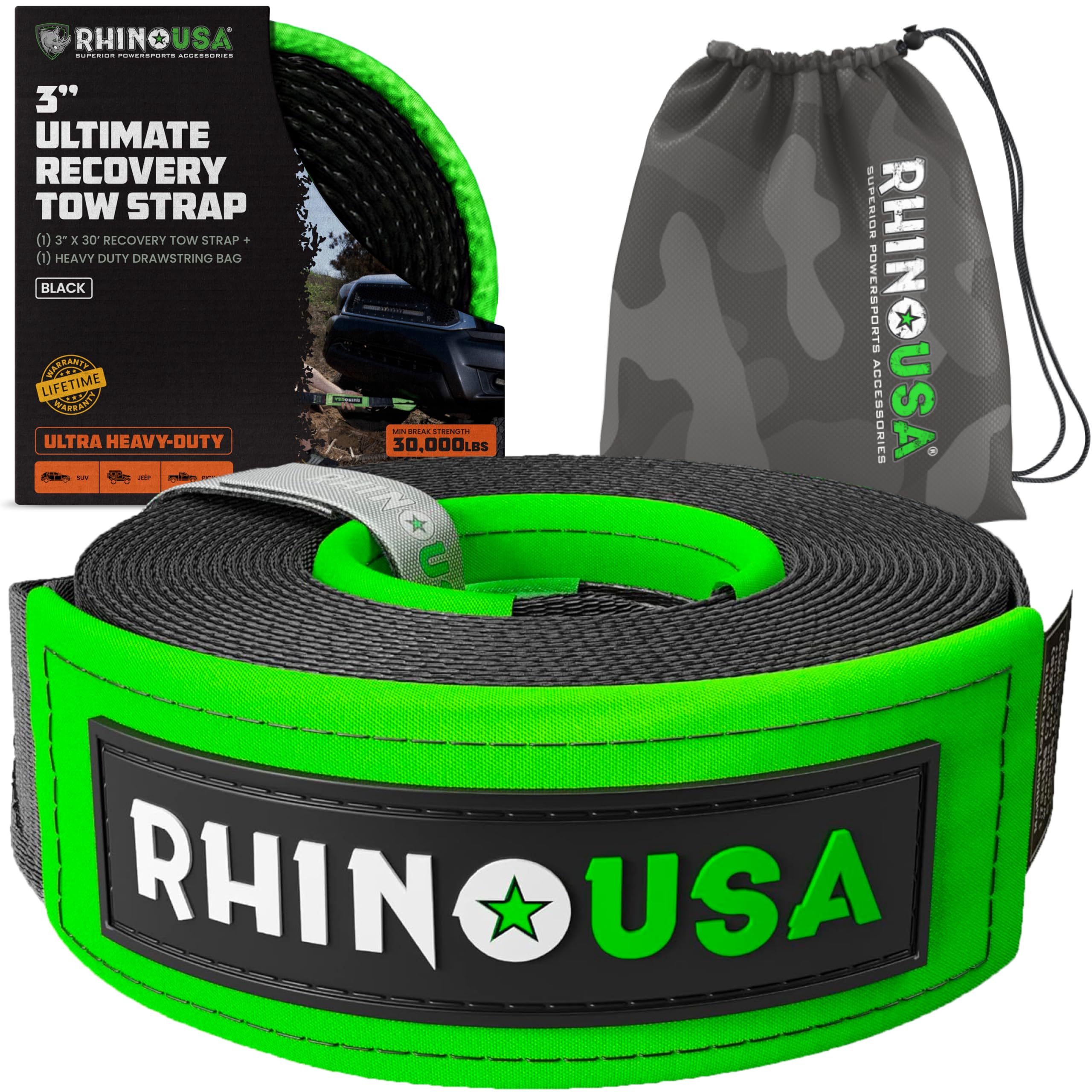 Heavy Duty Rope Grip 2 Pc Heavy Duty Tow Strap Set - 2 In X 20 Ft - Foto 12