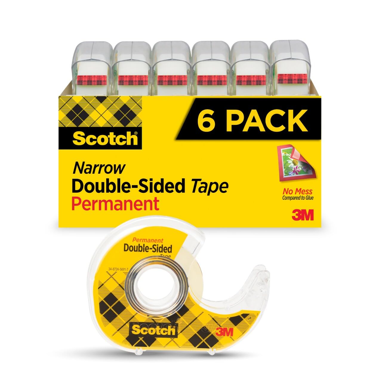 Scotch Gift Wrap Tape, 1 Roll On Handheld Dispenser 19 Mm X 15 M + 2