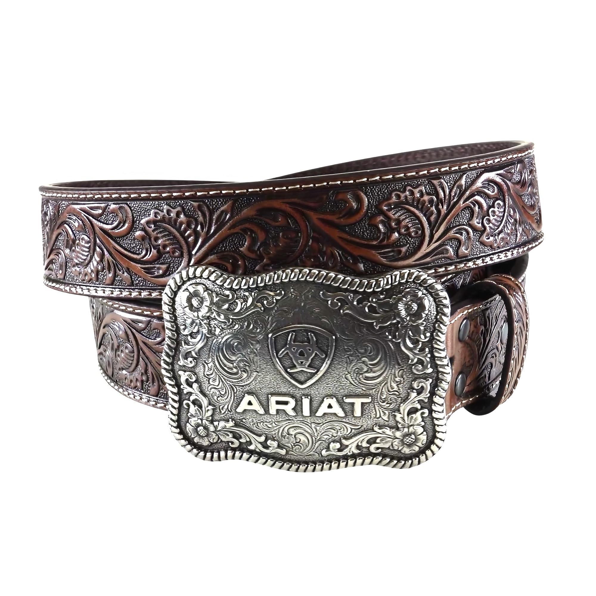 Belt Buckle Men Ariat Silver Longhorn Rectangle Belt Buckle