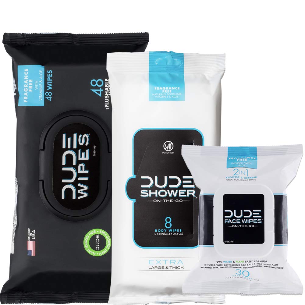 Dude Wipes - Salviettine Umidificate Profumate Lavabili Con Aloe E Vitamina E, Per Igiene Intima E Fitness