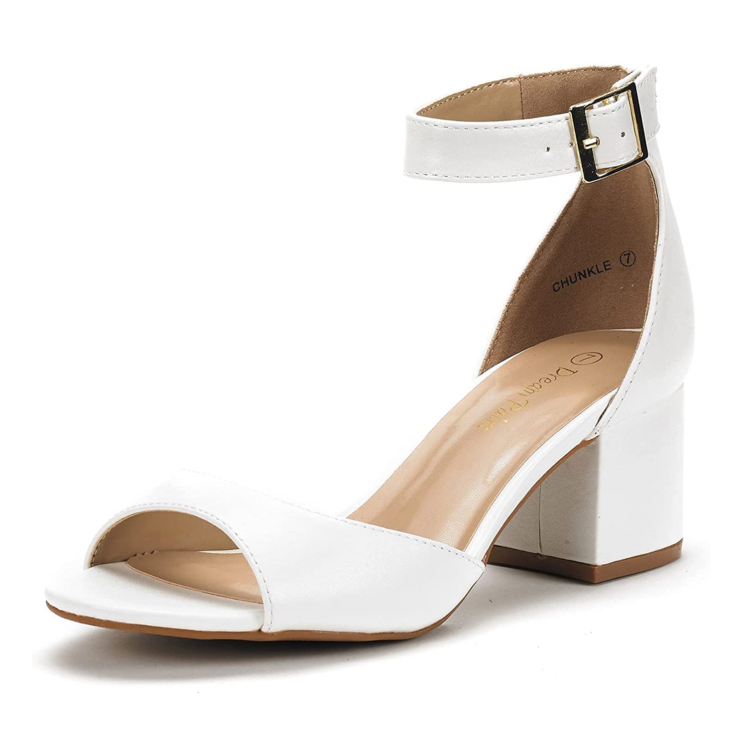 JeashCHAT Clearance Heeled Sandals For Women Square Toe One Strap High Heeled Sandal Slip On Low Block Chunky Heels Summer Beach Slippers