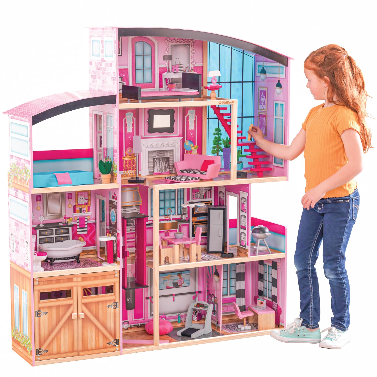 KidKraft Grand View Mansion Wooden Dollhouse With EZ Kraft