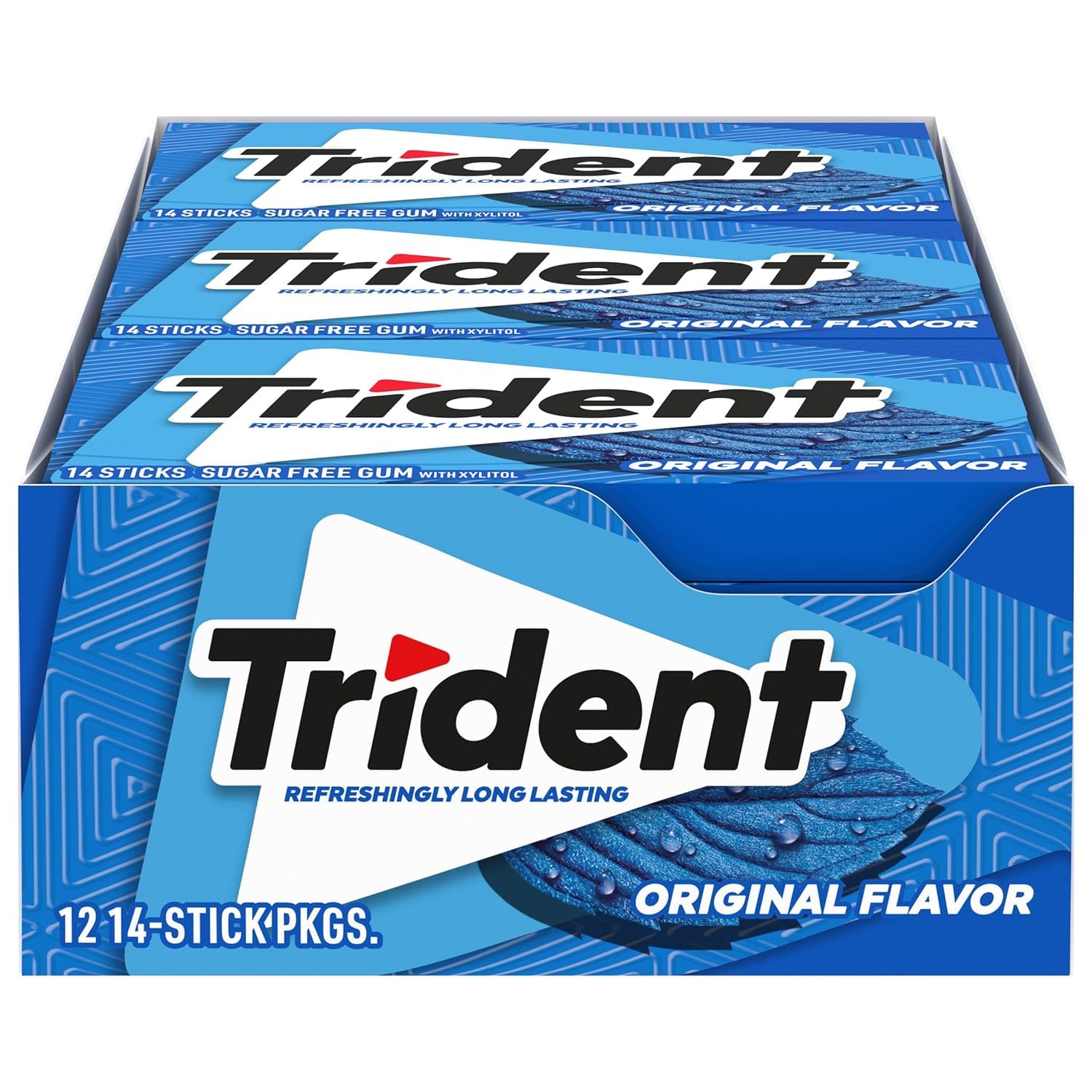Trident Tropical Twist Sugar Free Gum - 12 Packs, 168 Pieces Total, Long Lasting Flavor