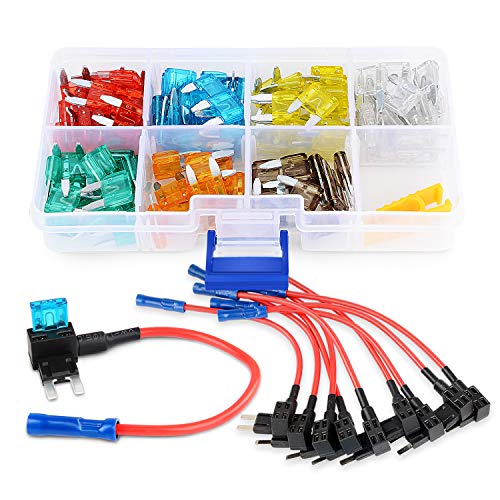 15-Piece Fuse Tap Adapter Kit – 12V 20A ATM/APM Blade Fuse – Add-a-Circuit For Cars