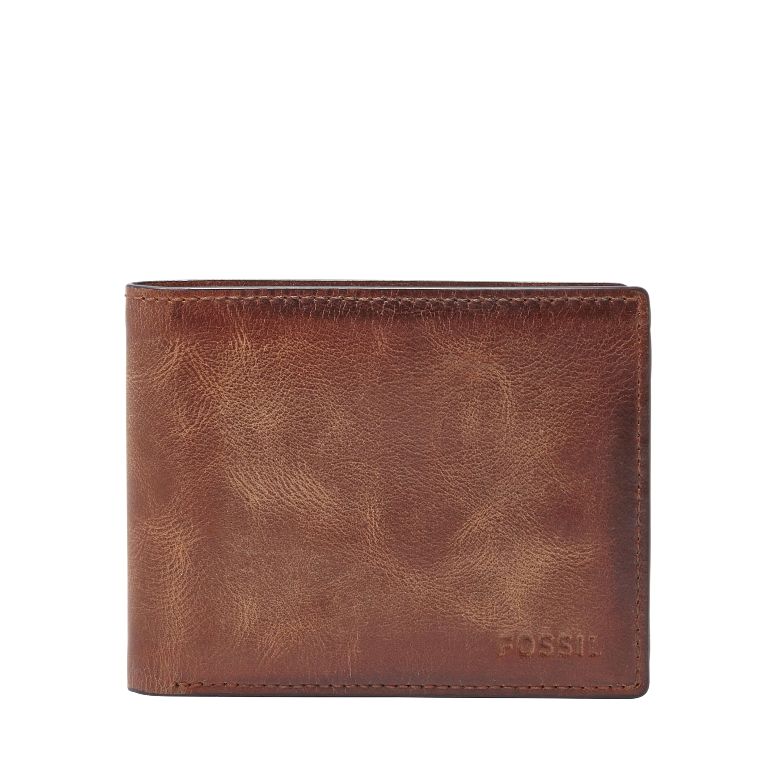 Cartera Fossil Neel Executive Color Marrón - Cuero 100%, Diseño Elegante Y Práctico