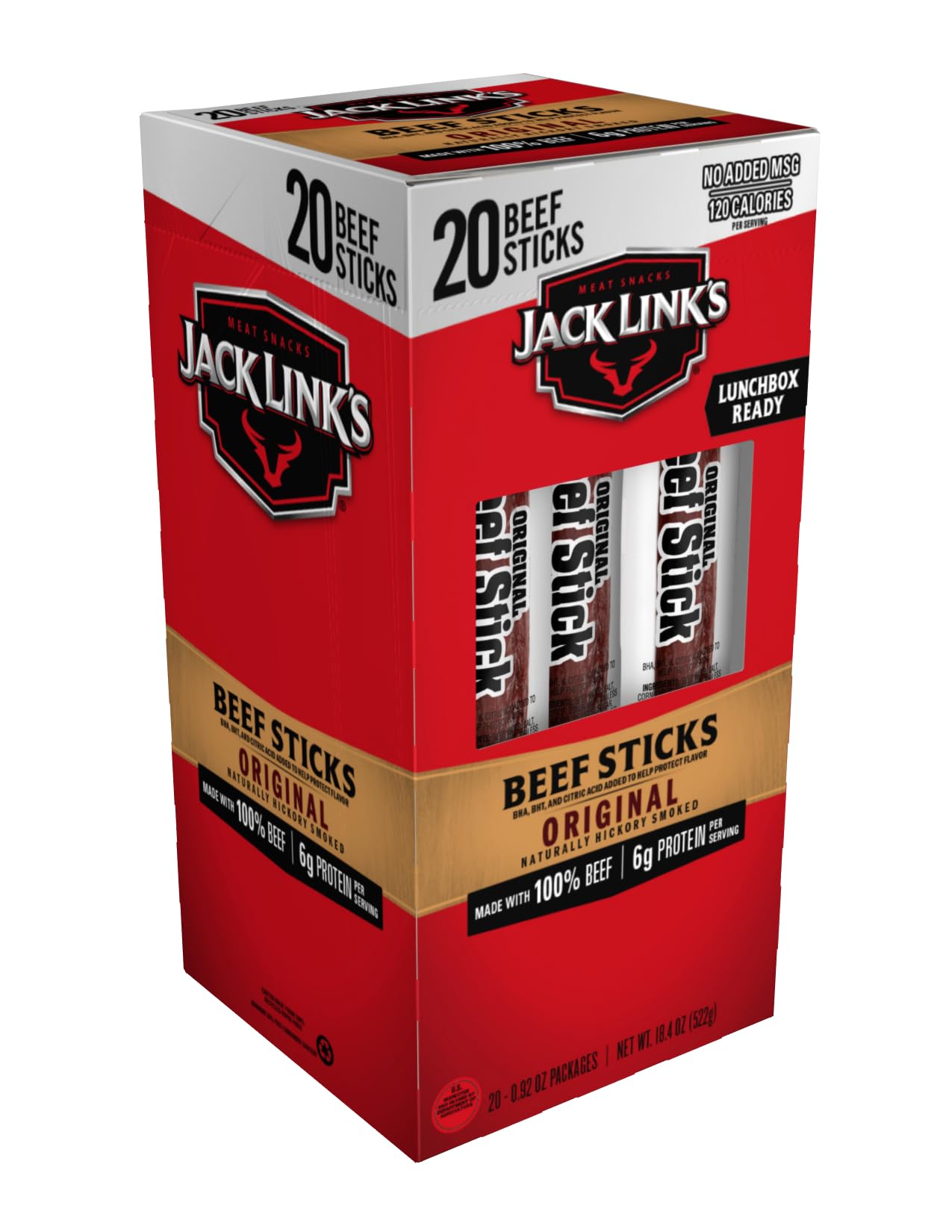 thumbnail image 2 of Jack Link's Beef Jerky, Original, Zero Sugar - Flavorful Meat Snacks, Great Stocking Stuffers, Ready To Eat Protein Snacks With 13g Of Protein Per Serving, Made With 100% Beef - 2.3 2 of 10