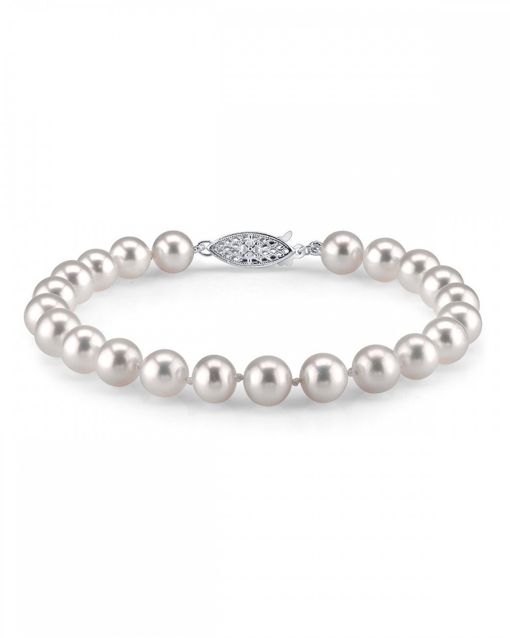 THE PEARL SOURCE 7.0-7.5mm AAAA Quality Triple Strand White Freshwater