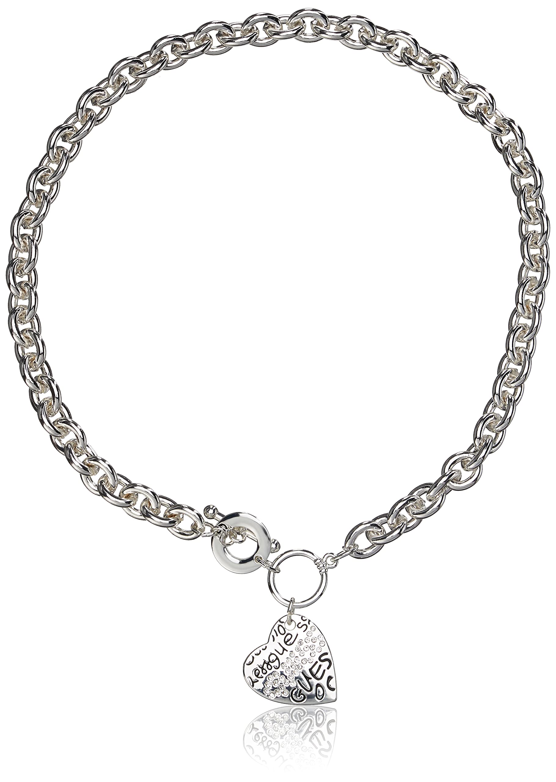 GUESS - Brandclub - GUESS Womens Pave Framed Heart Toggle