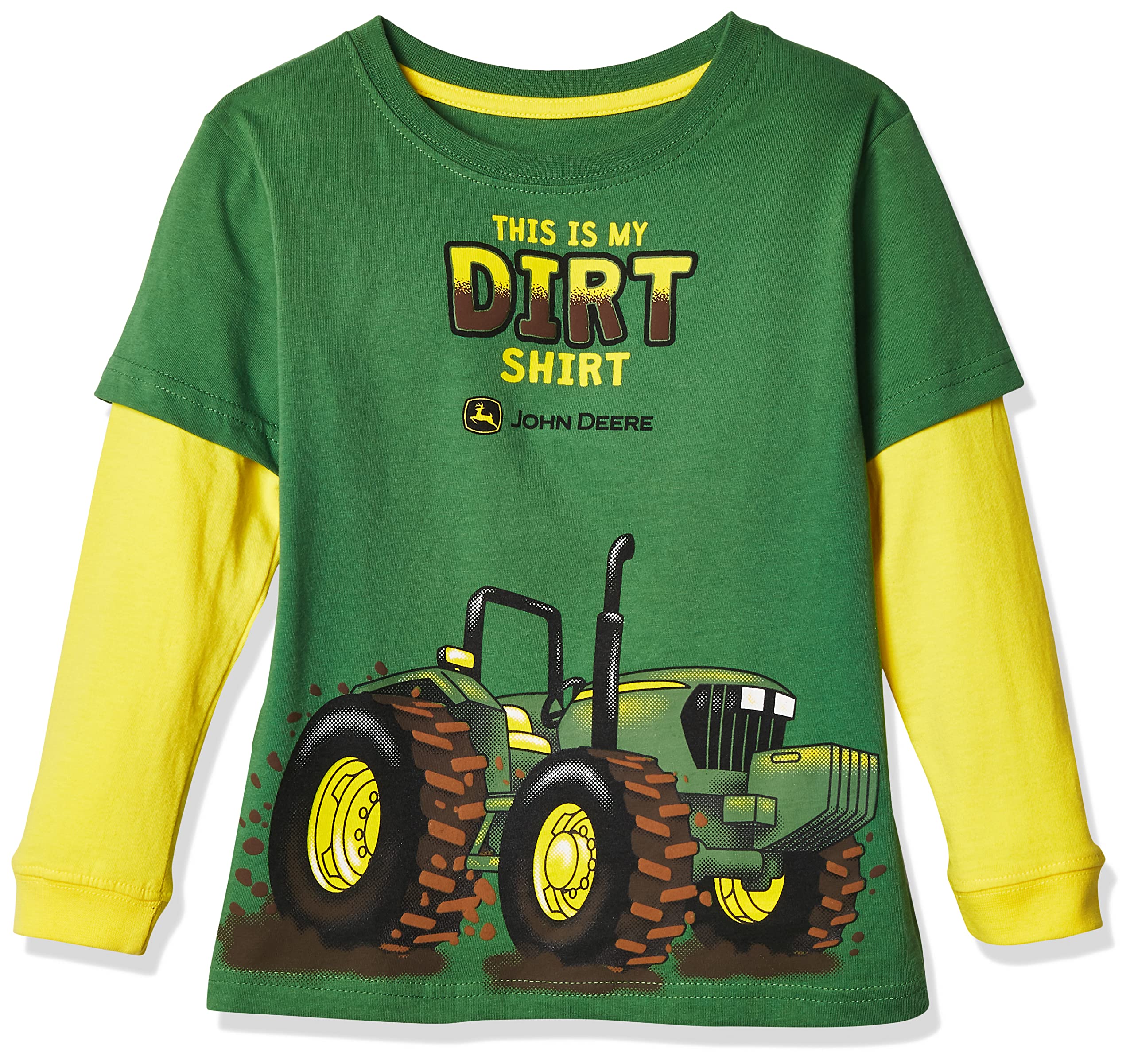 Sweat-shirt Enfant JOHN DEERE Rugged Tractor - Imprimé Tracteur, Gris, 90% Coton, Taille 2-4 Ans