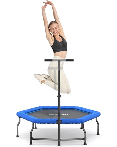ANCHEER 50" Rebounder Trampoline For Adults With Bar, 550 LBS Mini Tra &ndash