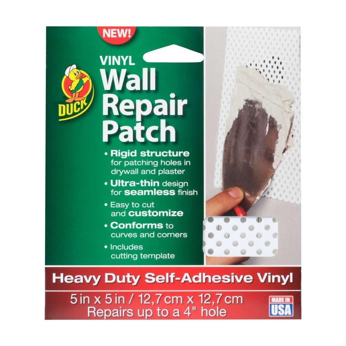 Duck Brand Fiberglass Wall Repair Patch 8x8 Inch - 2 Pack For Drywall Hole Repair