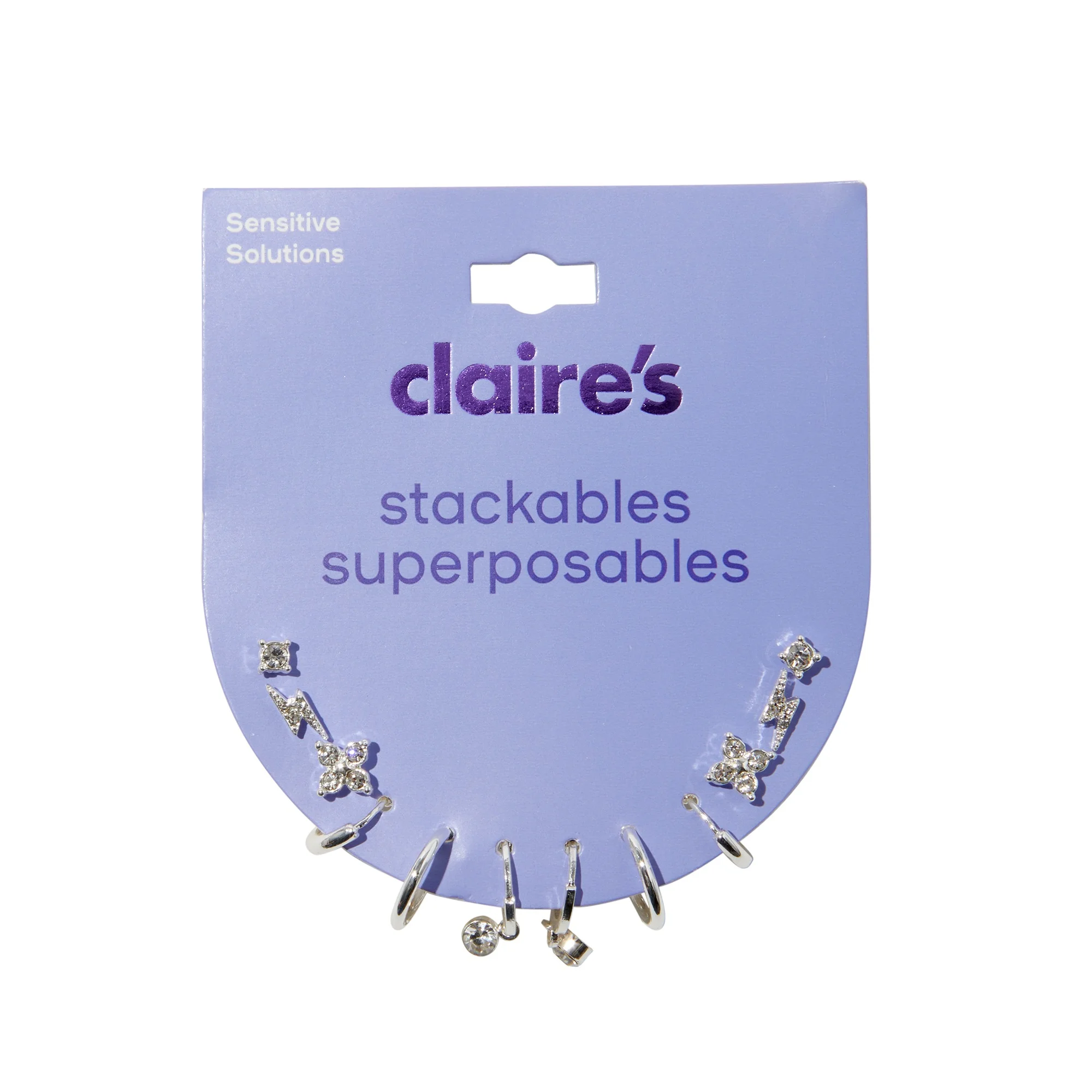 Claire's - Brandclub - Tween Girls Stackable Rainbow Mini Hoop