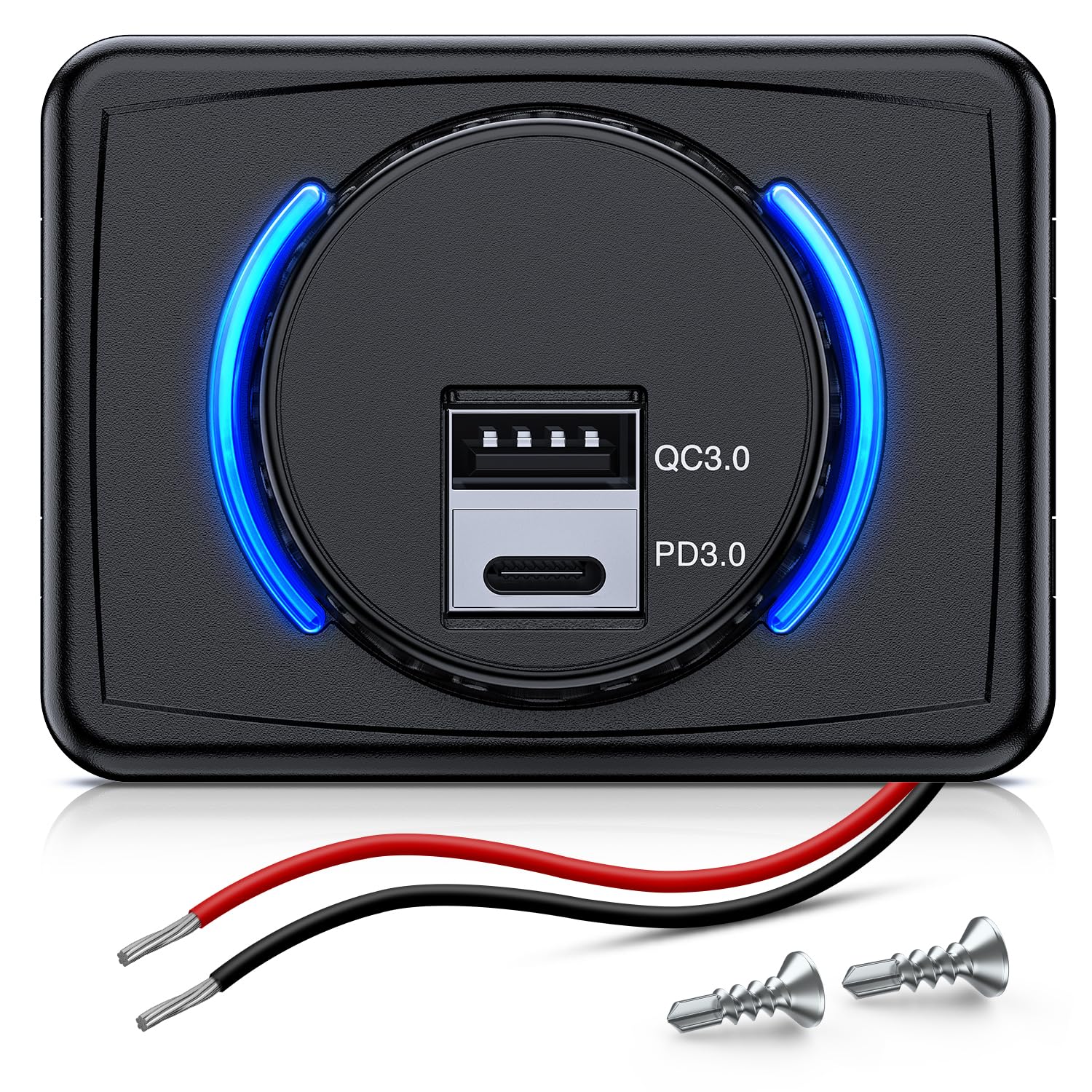 Nilight Rocker Switch Style USB Charger For Switch Panel – 4.2A PD Type C – 12V