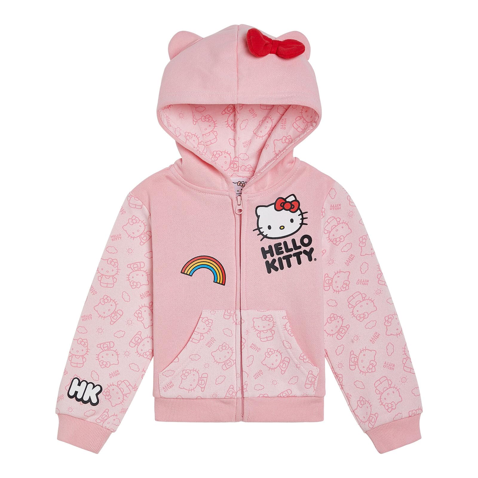 Hello Kitty Sweatshirt Für Mädchen – French Terry Pullover, Grau, Größe 7–8 Jahre