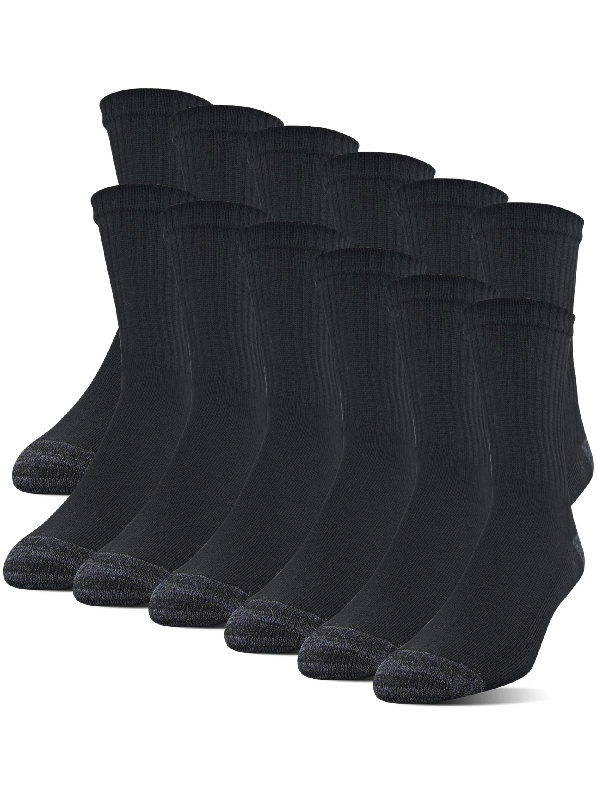 Gildan Men's Performance Crew Socks – 12 Pairs, Moisture-Wicking, Cushioned, Size 6-12