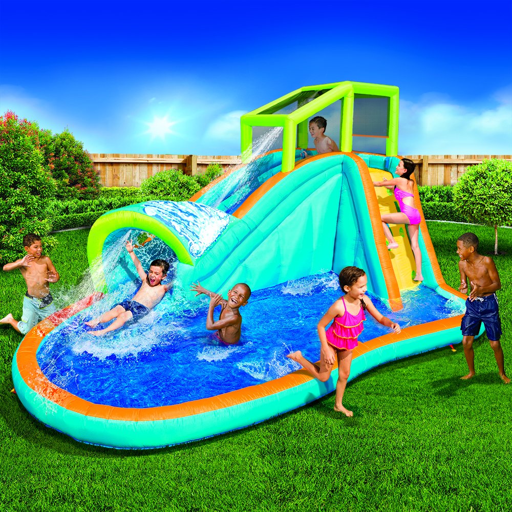 Inflatable Pool Banzai Jr Water Park Kiddie Pool With Slide BANZAI