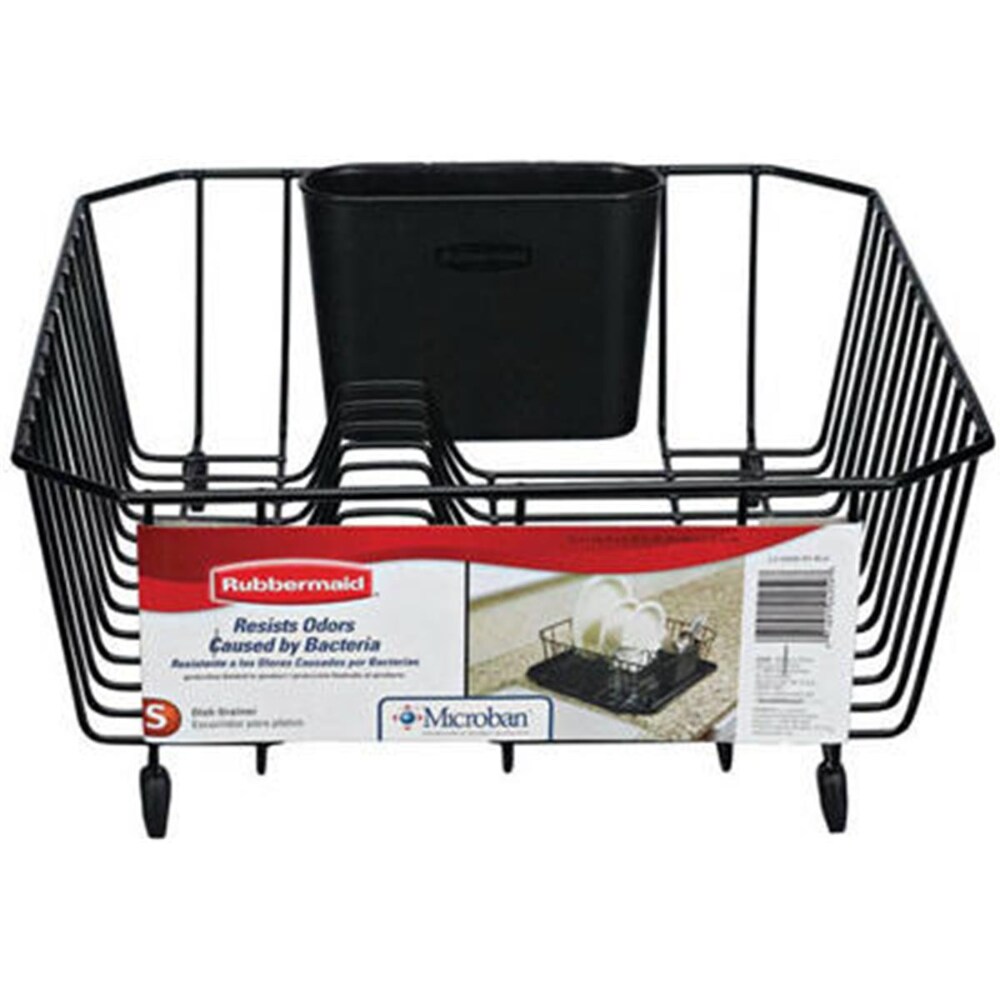 Rubbermaid Antimicrobial In-Sink Dish Drainer - Large, White, With Silverware Cup