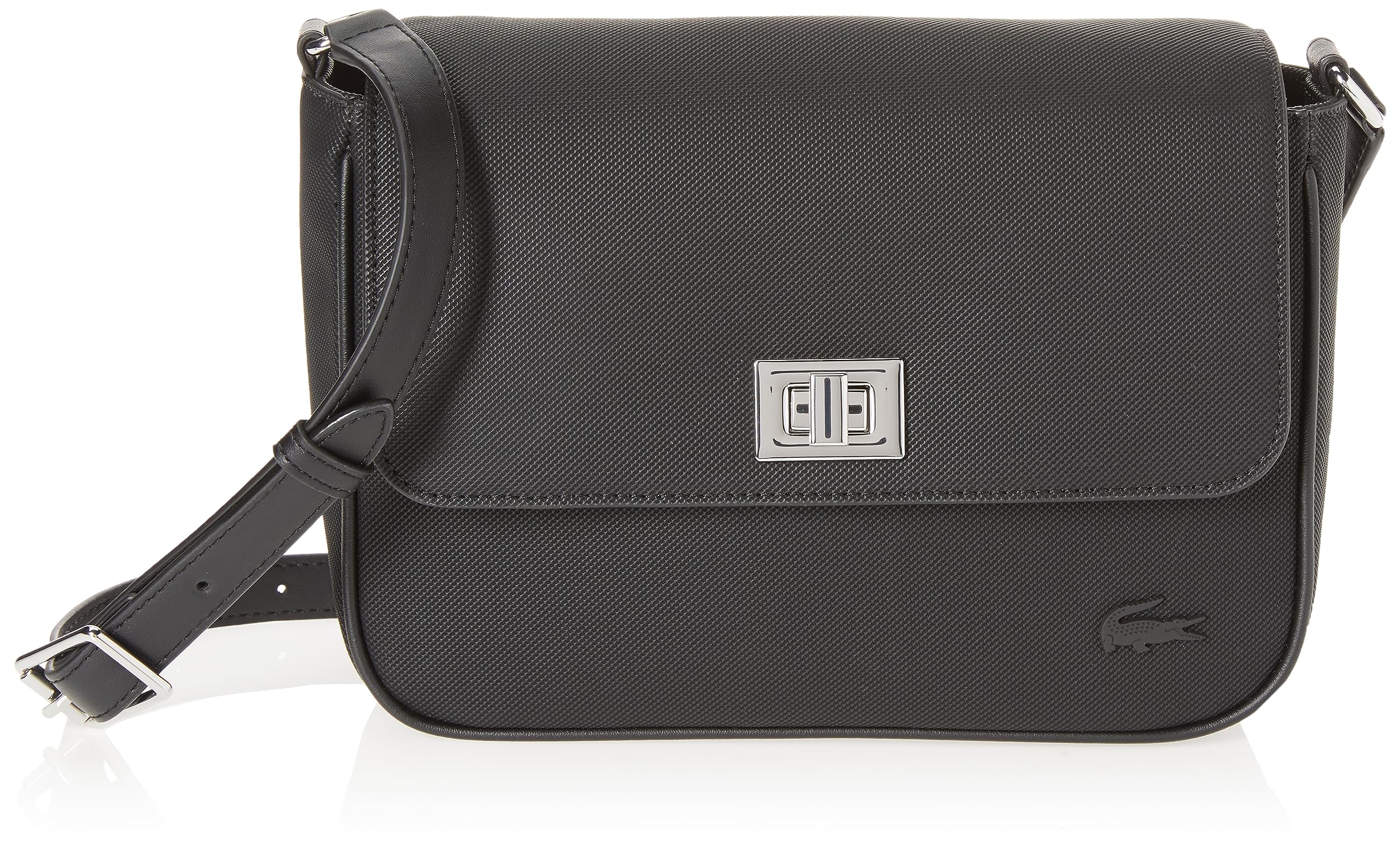★送料・関税込★【LACOSTE】NOMOGRAMME Flap Messenger Bag Nomogramme Leather Flap Close Satchel - Men's Vertical Bags