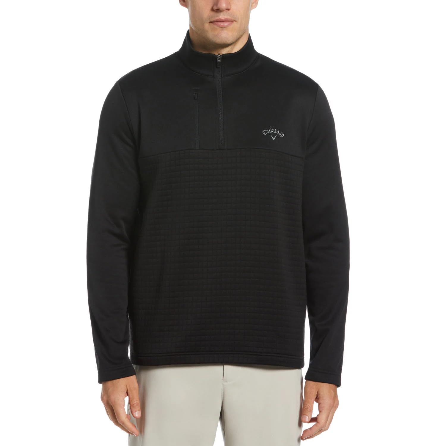 メンズウェア Masdagolf Golfickers M size Big & Tall Eco Textured Hexagon Print Midweight Half Zip