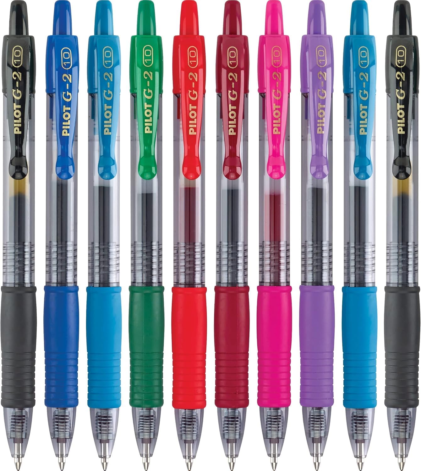 Pilot Gelschreiber G2 07 – Set Mit 6 Stiften, Weinrot (Bordeaux), 0,4 Mm Strich, Einziehbar