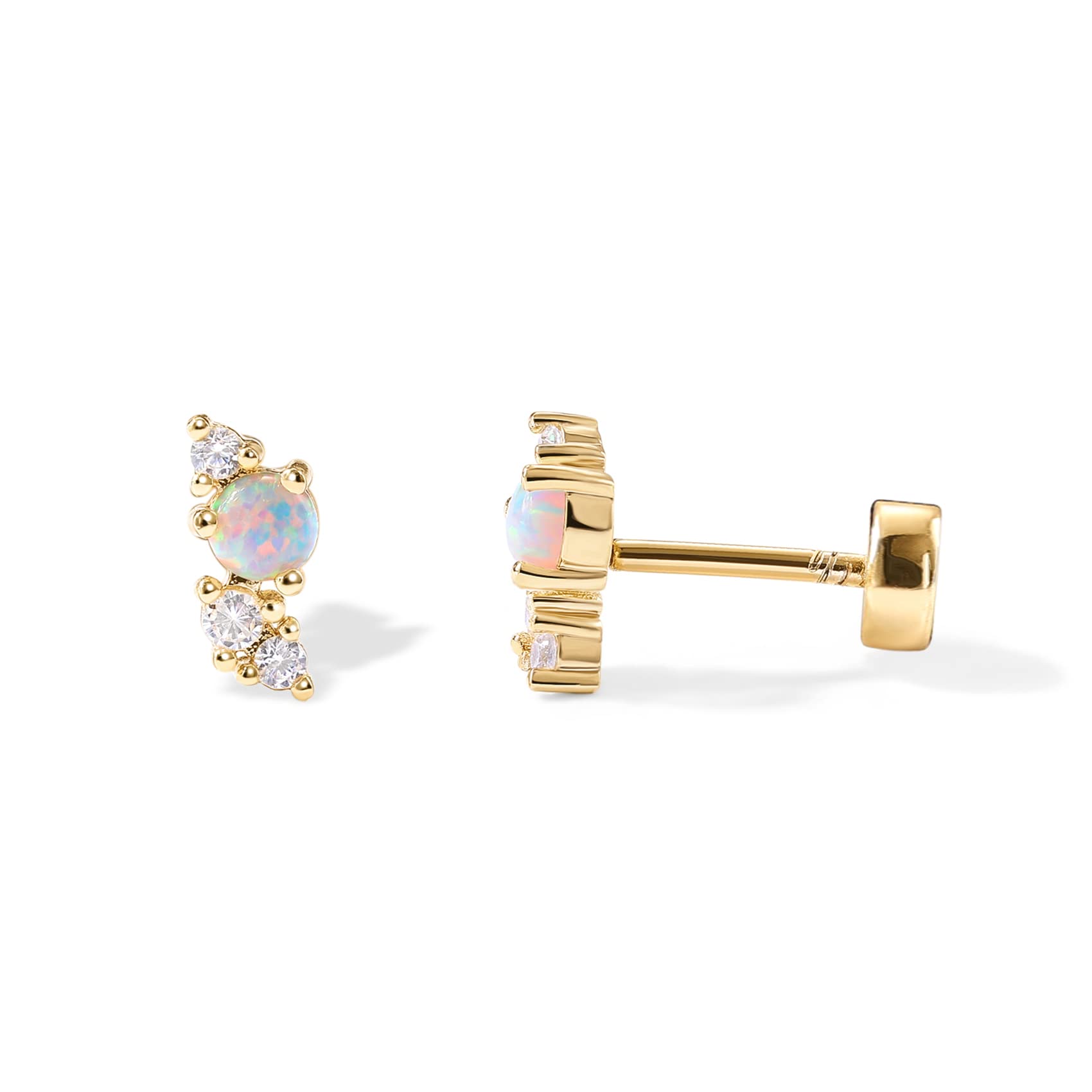 人気ブランド【PAVOI】Triple CZ Stud Flat Backピアス 人気ブランド【PAVOI】Triple CZ Stud Flat Backピアス