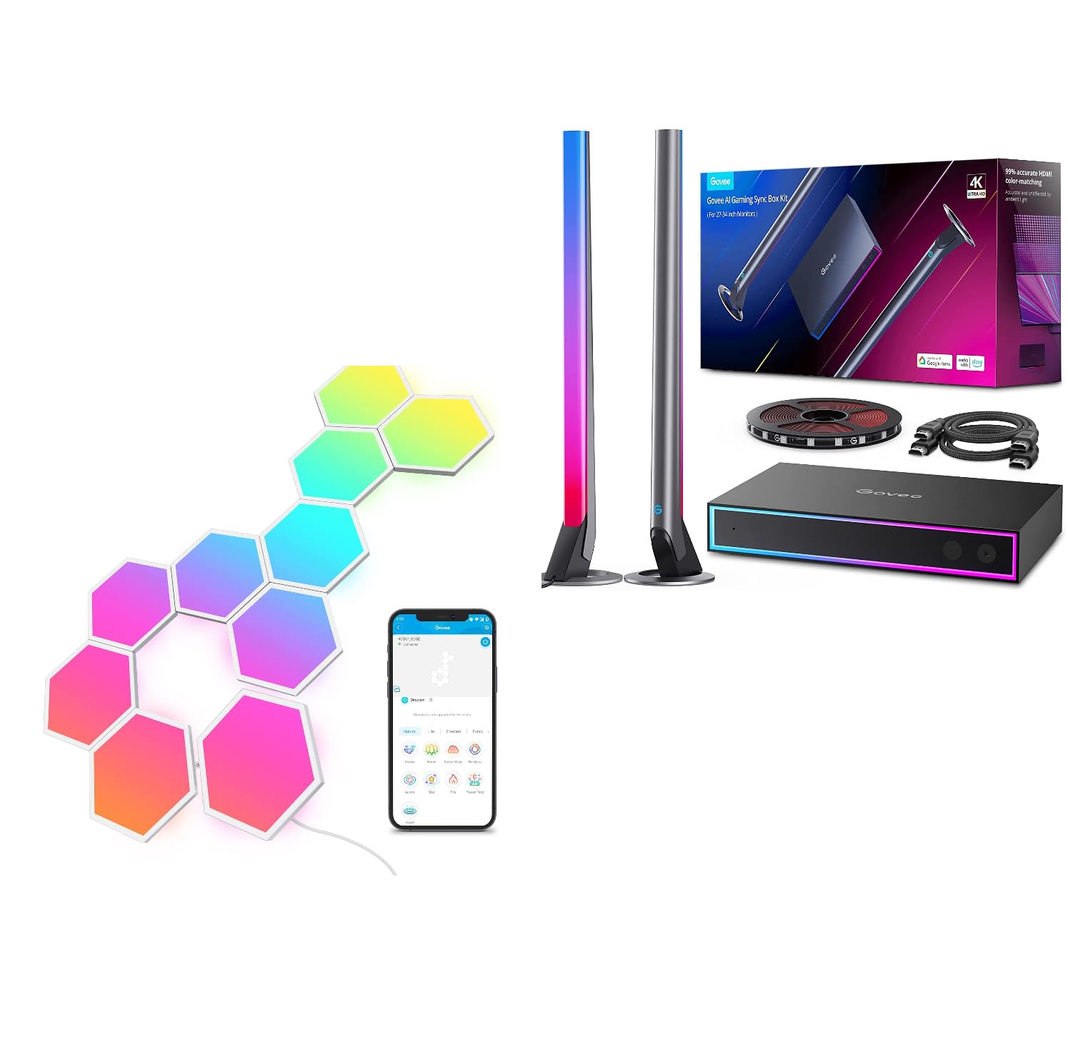 Govee - Brandclub - Govee Glide Hexa Light Panels B6061, AI Gaming